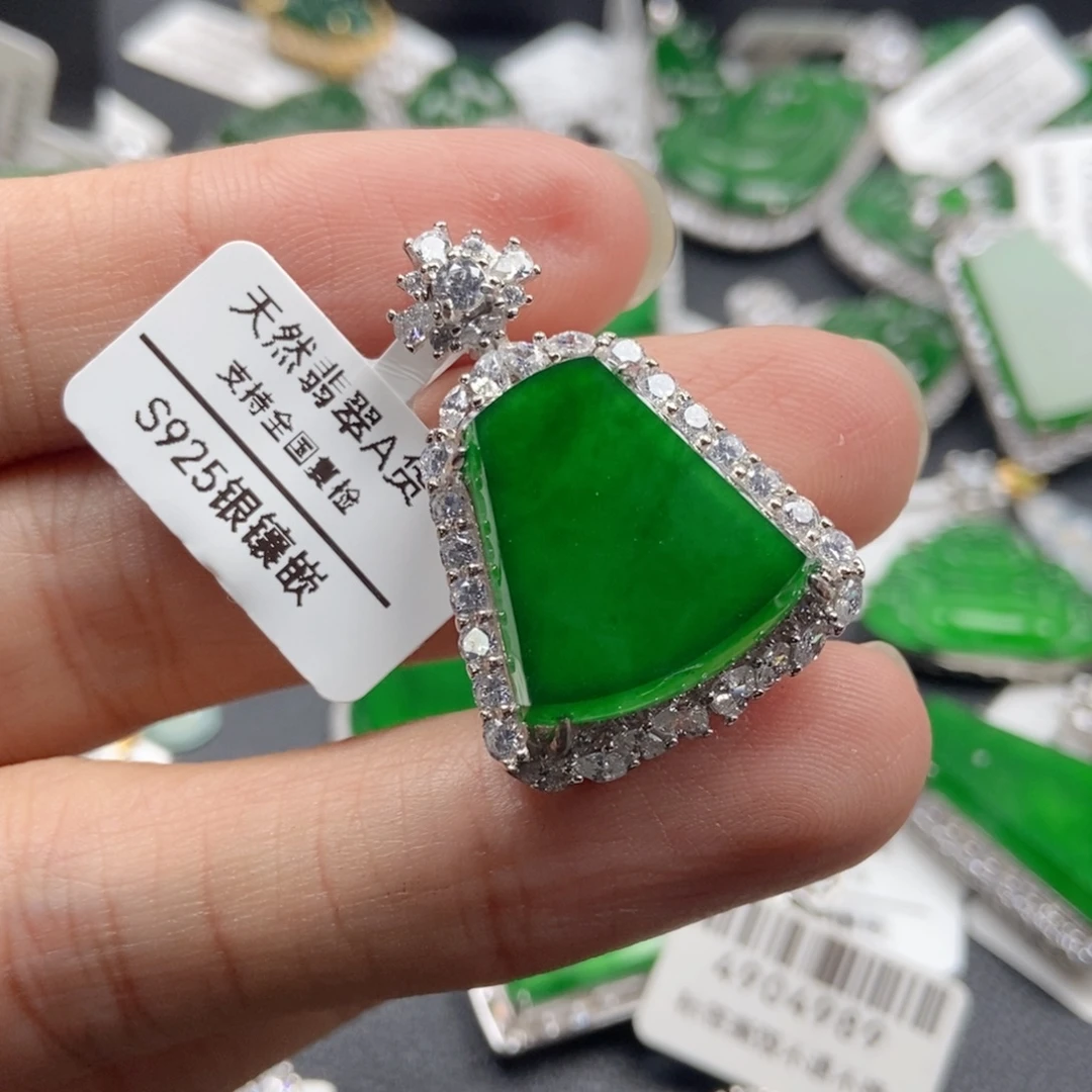 翡翠银S925镶嵌颈饰