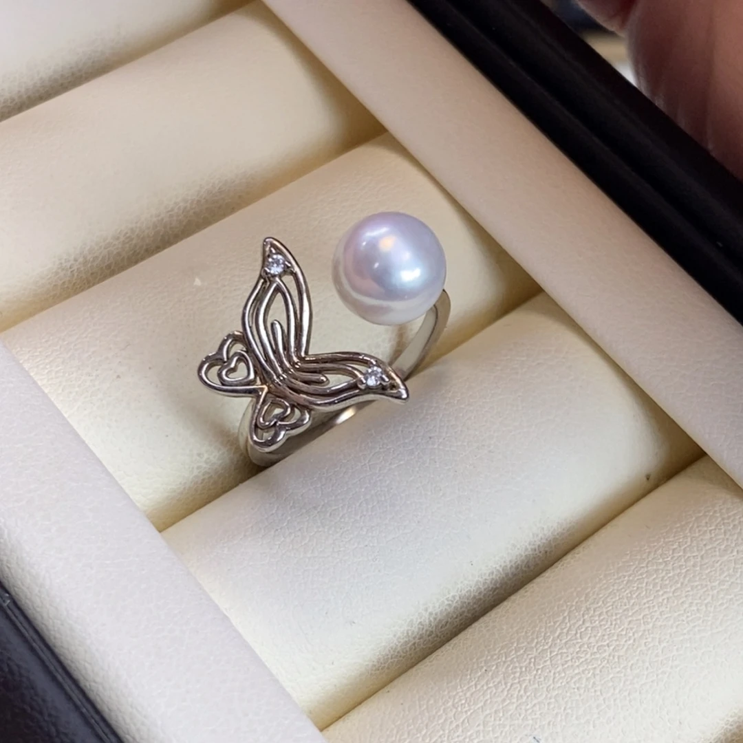 银S925镶嵌淡水珍珠戒指