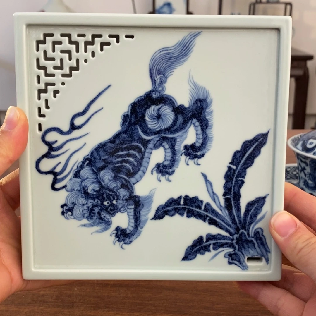 寻*风景德镇仿元青花狮子