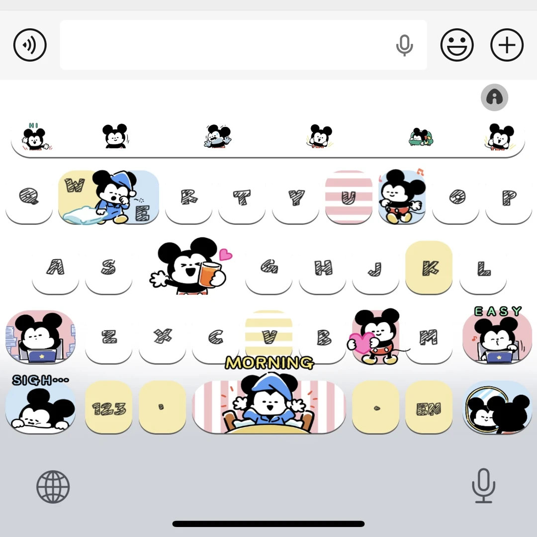 米奇米奇/ios苹果安卓百度输入法皮肤键盘白肚皮双系统双色