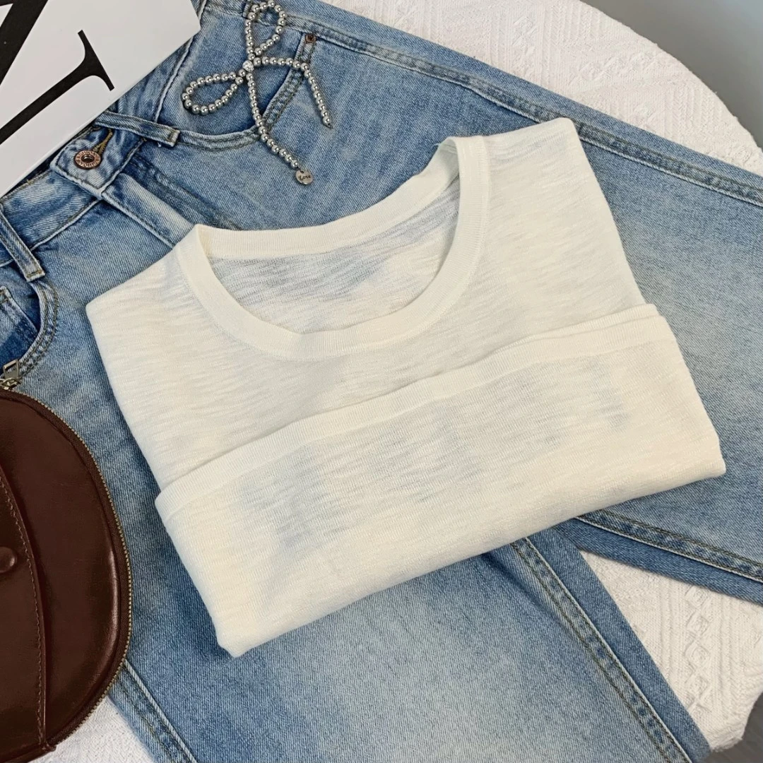 清-圆领套头字母辣妹系袋短款款针织短袖162865