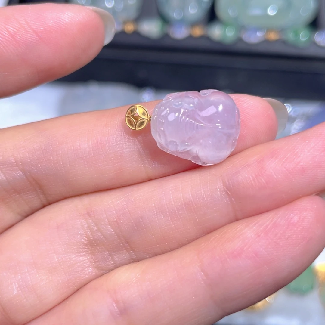 颈饰18K金镶嵌翡翠翡翠