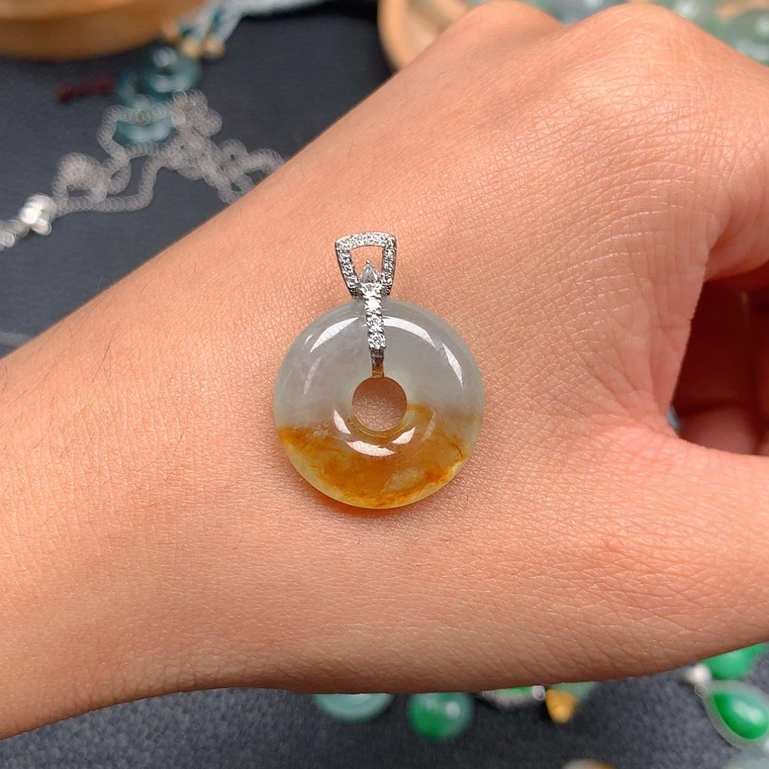 吊坠(赠链)18K金镶嵌翡翠