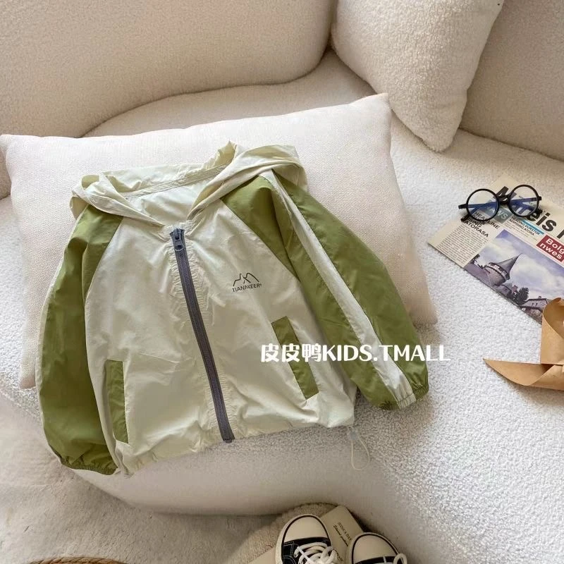 男童上衣夏季防晒衣偷外套2025儿童新款轻薄透气宝宝小童连帽洋气