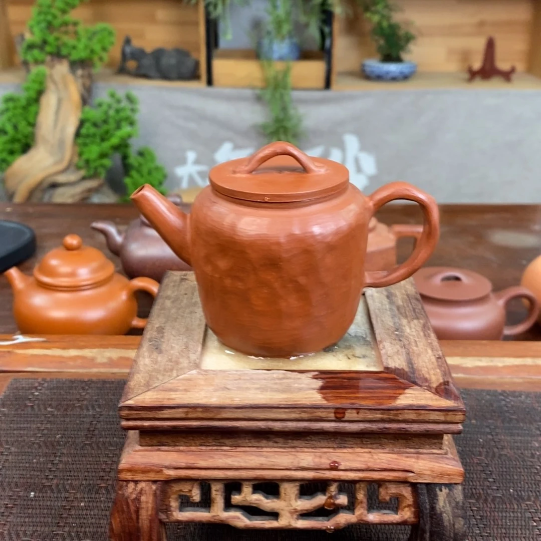 茶壶紫砂大红袍全手工手捏壶