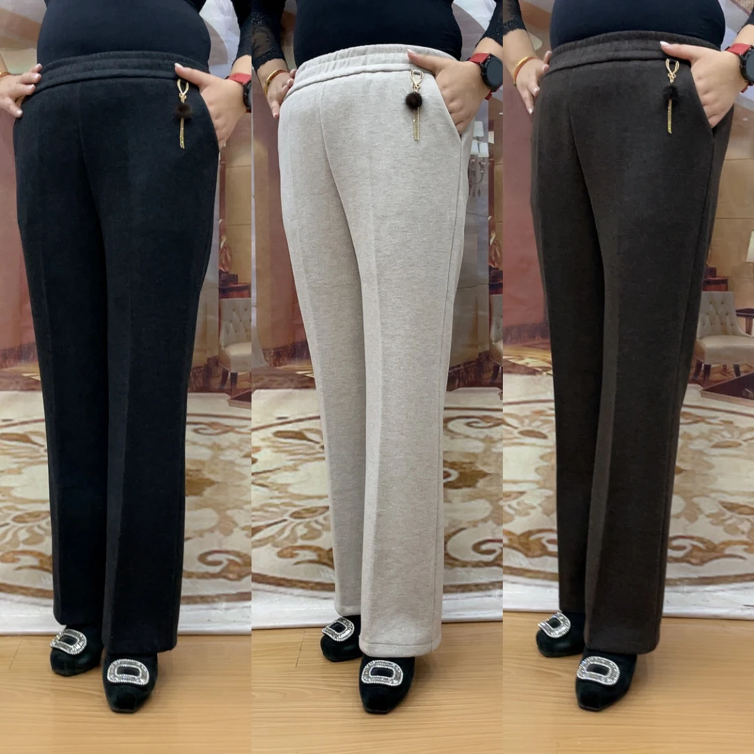 羊毛呢小微喇裤女2025秋季新款高腰显瘦直筒裤时尚百搭垂感休闲裤