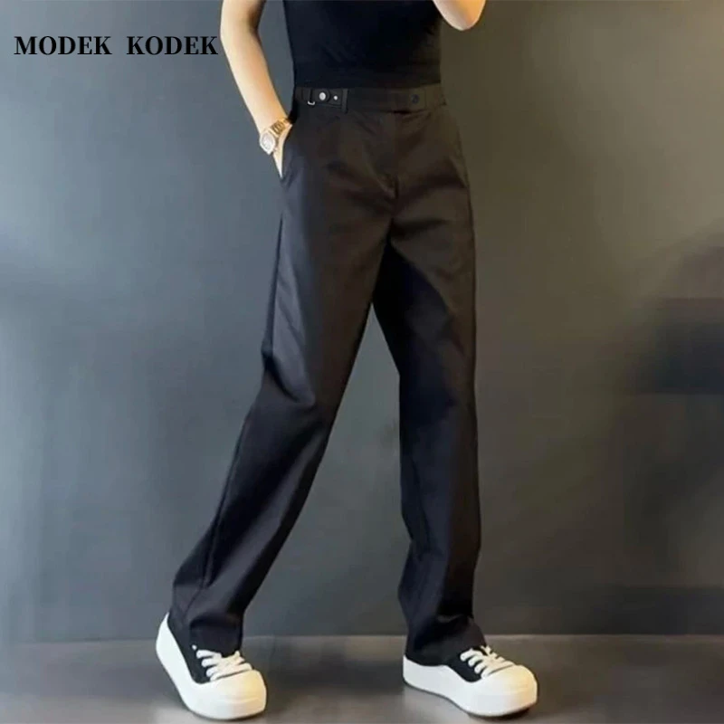 MODEK KODEK欧若风潮流休闲直筒西裤男士春秋新款高品质纯色长裤