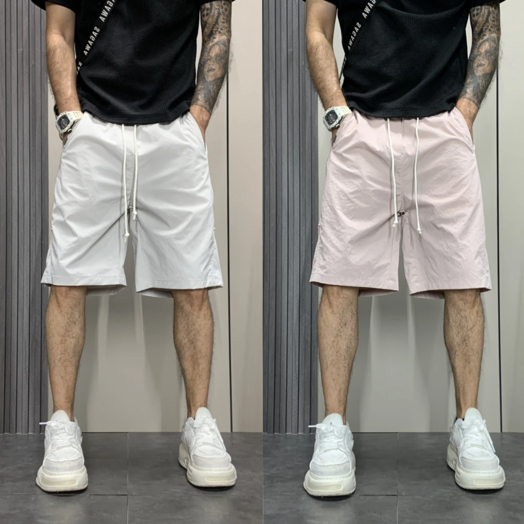 夏季薄款速干简约五分裤夏天男士裤衩外穿2025新款纯色百搭五分裤