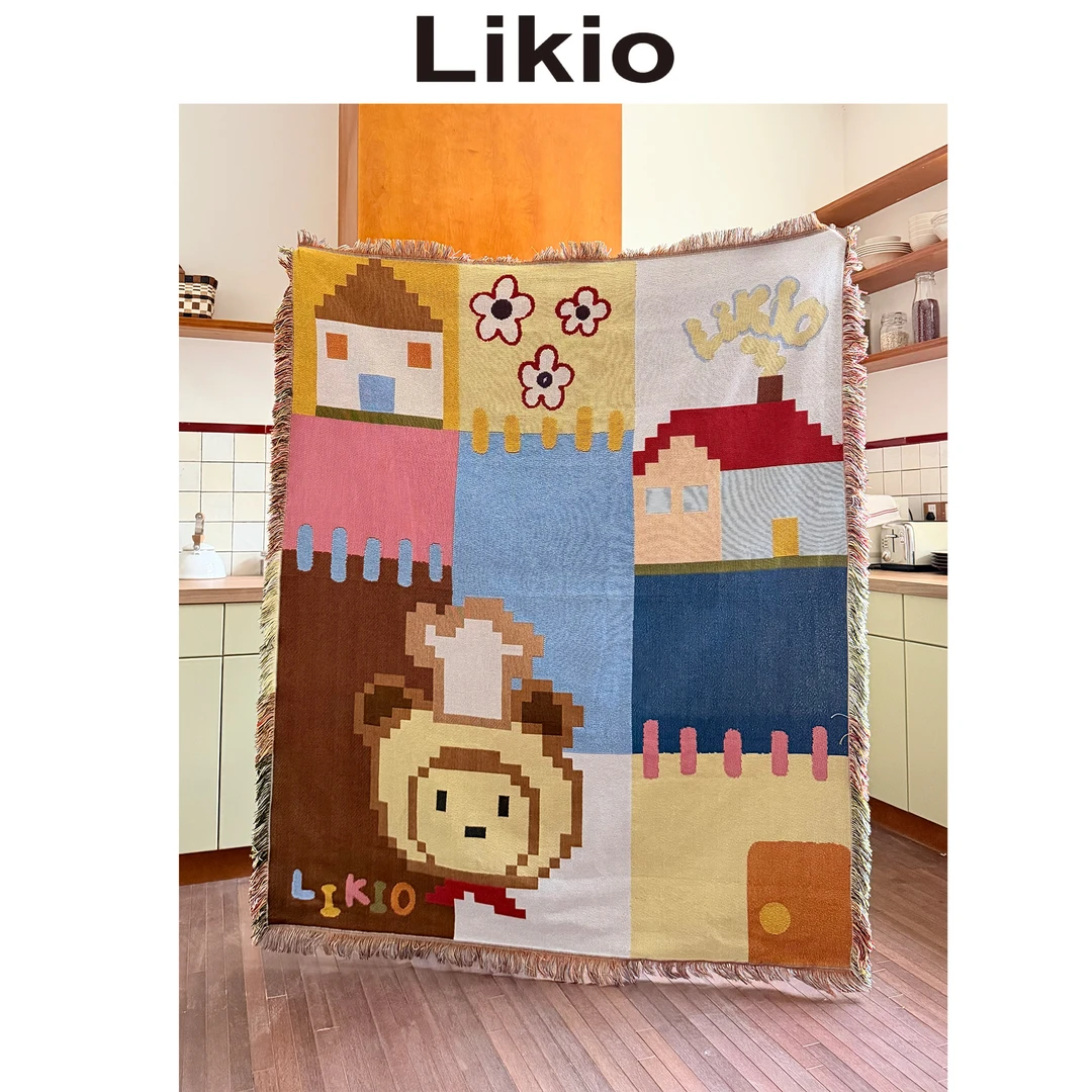 Likio 小熊FuFu 手工之家编织挂毯 野餐垫沙发针织空调毯盖毯餐桌