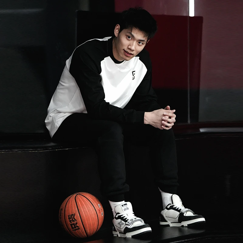 拼接校园圆领T恤速干长袖训练服春季百搭长袖男士