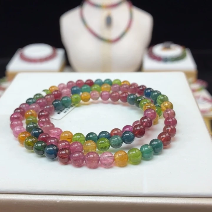 碧玺未镶嵌手链5.8mm±