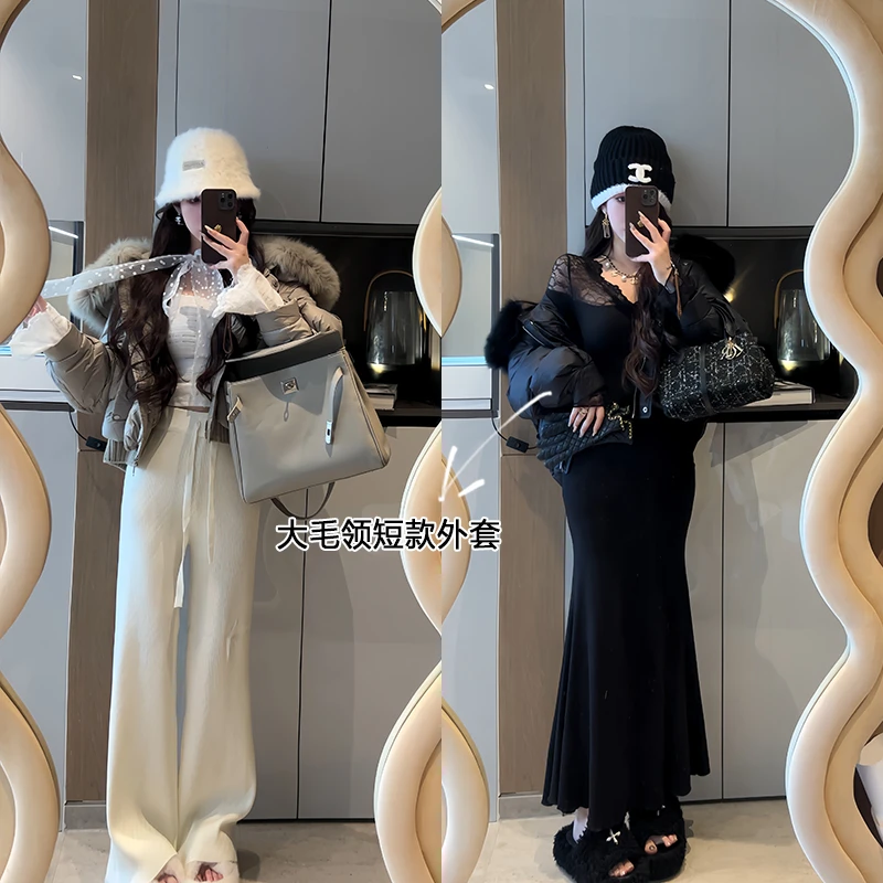 小雨姐姐新款【暖包云朵】2024冬季连帽大毛领宽松短款面包服