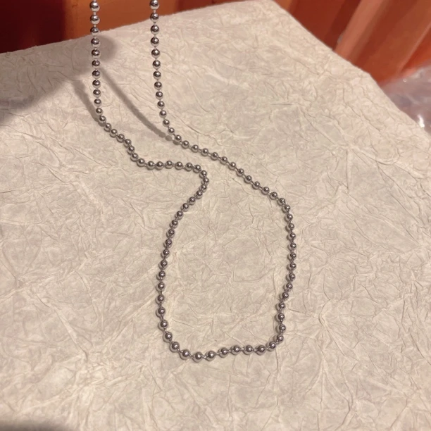 铜合金项链 3603 头光面 白贝镶嵌拼接裙项链 玫瑰色底