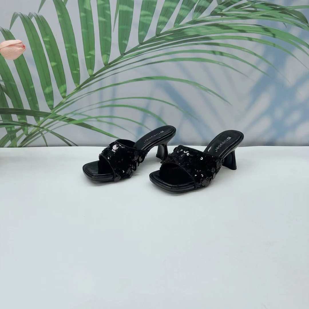 小强家 芽儿家新款百搭舒适高跟凉鞋（W1-75-1）（W35AYV2781501S）