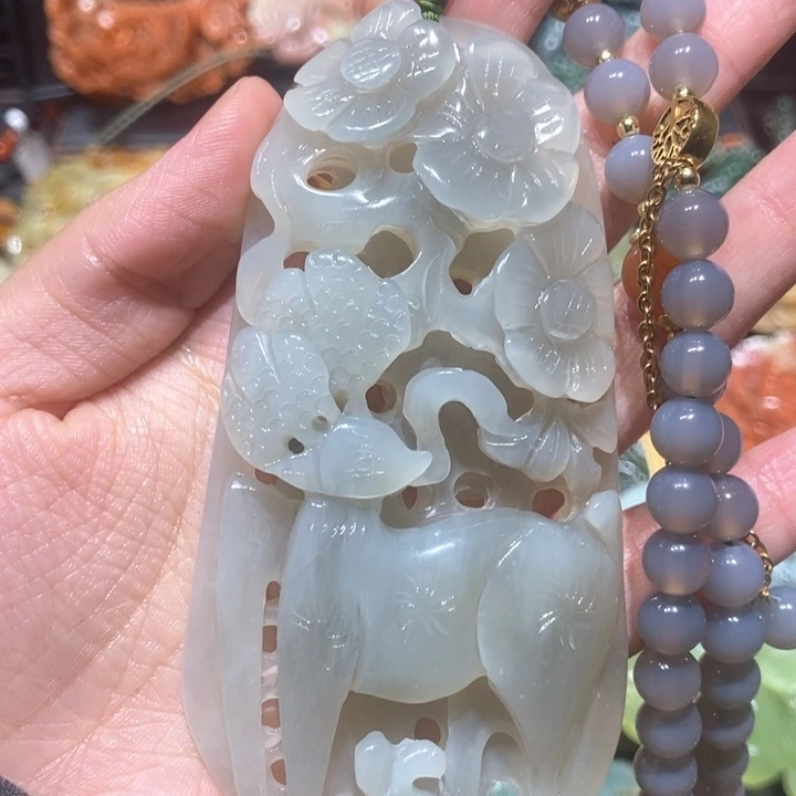 岫玉未镶嵌毛衣链