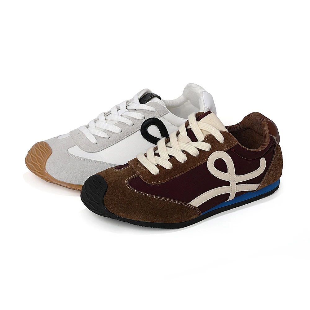 【贝贝专属】2263-11复古平底德训女鞋阿甘鞋拼色女小白鞋