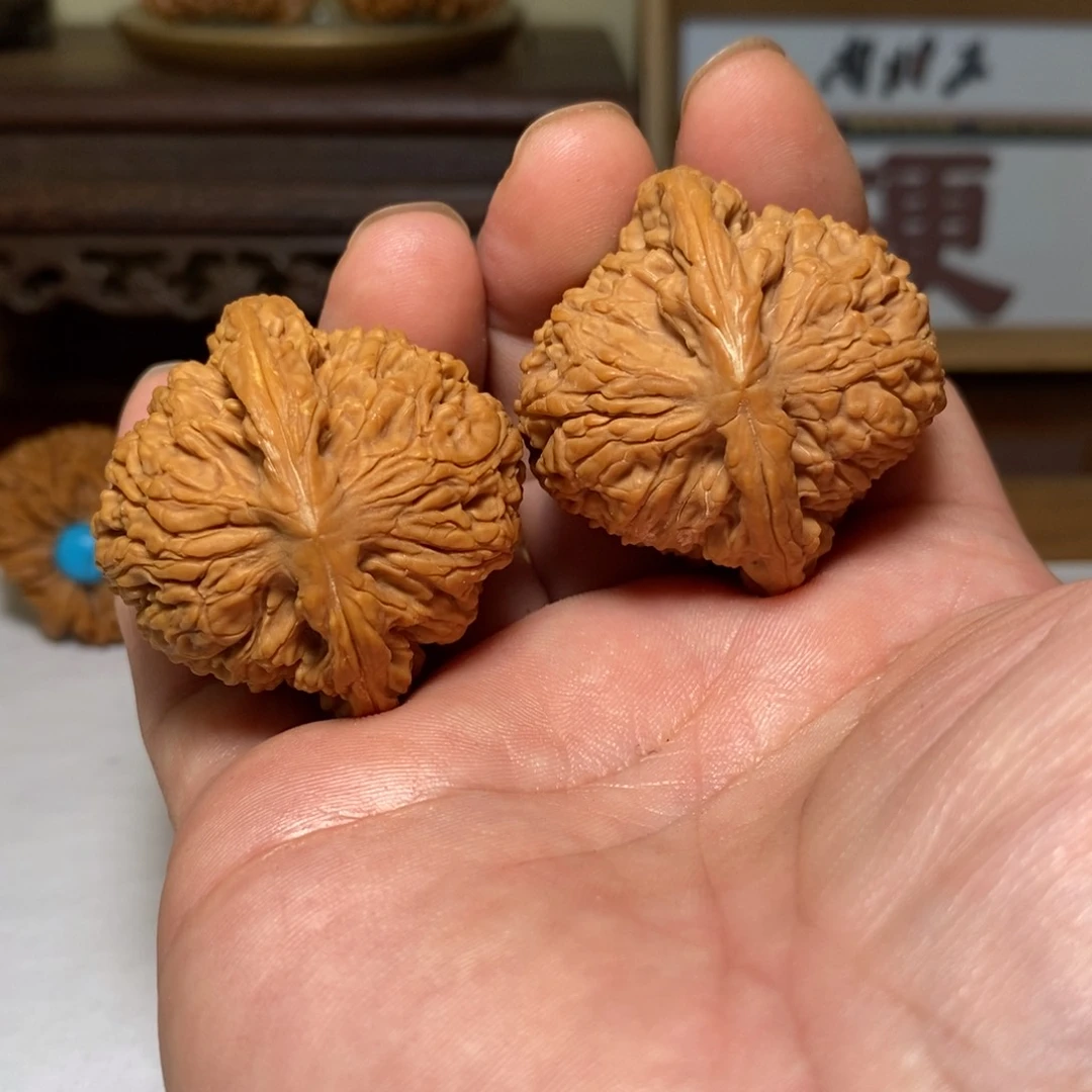 文玩核桃南将石42+色差球将