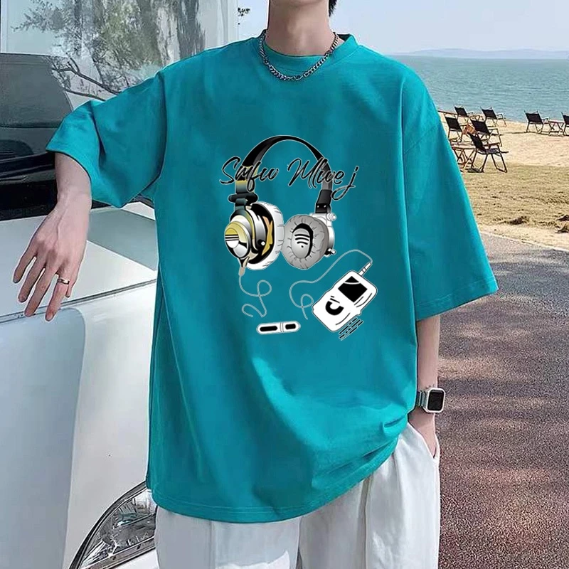 短袖男款夏季潮流纯棉t恤宽松大码上衣ins风美式夏装港风学生半袖