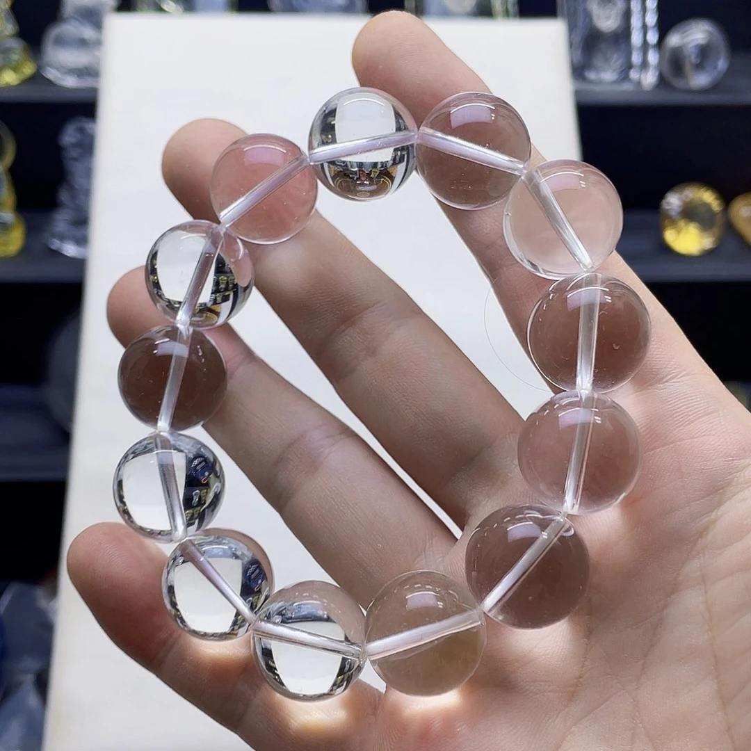 未镶嵌颈饰水晶天然白水晶手链17.7毫米