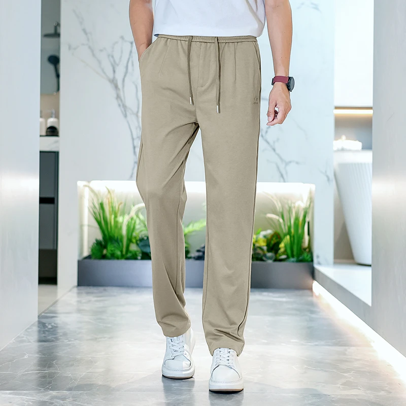 天丝夏季宽松透气薄款直筒男款直筒裤休闲裤长裤男士夏季裤子薄款