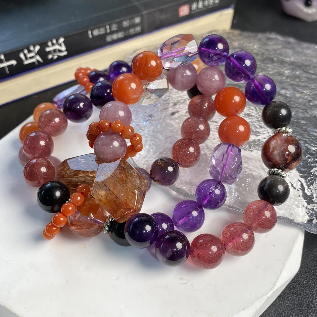 【书记甄选】天然九紫离火单圈手链 多样式发一件 10mm  YC110B