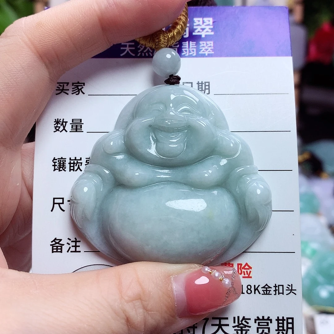 翡翠未镶嵌颈饰佛公02