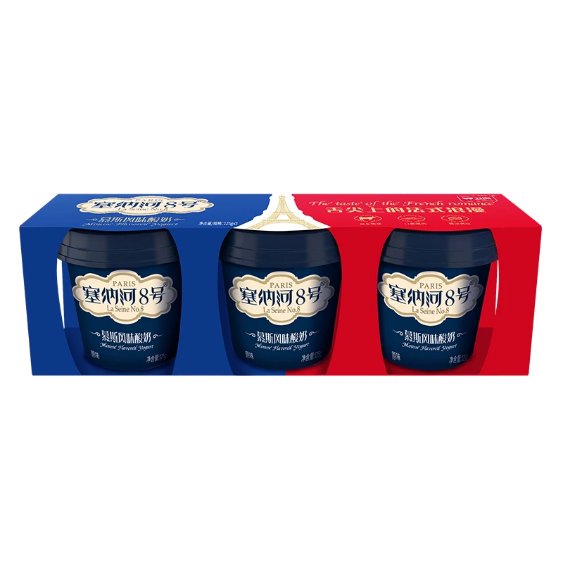 【细腻香浓】卫岗"塞纳河8号"慕斯风味酸奶125g*3/组
