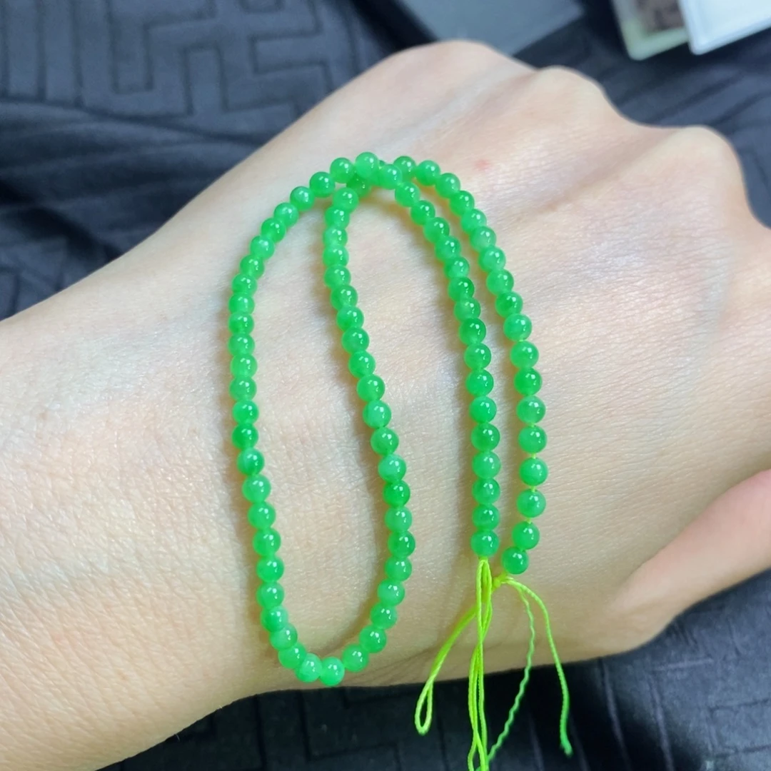 翡翠散珠甜阳绿小米珠