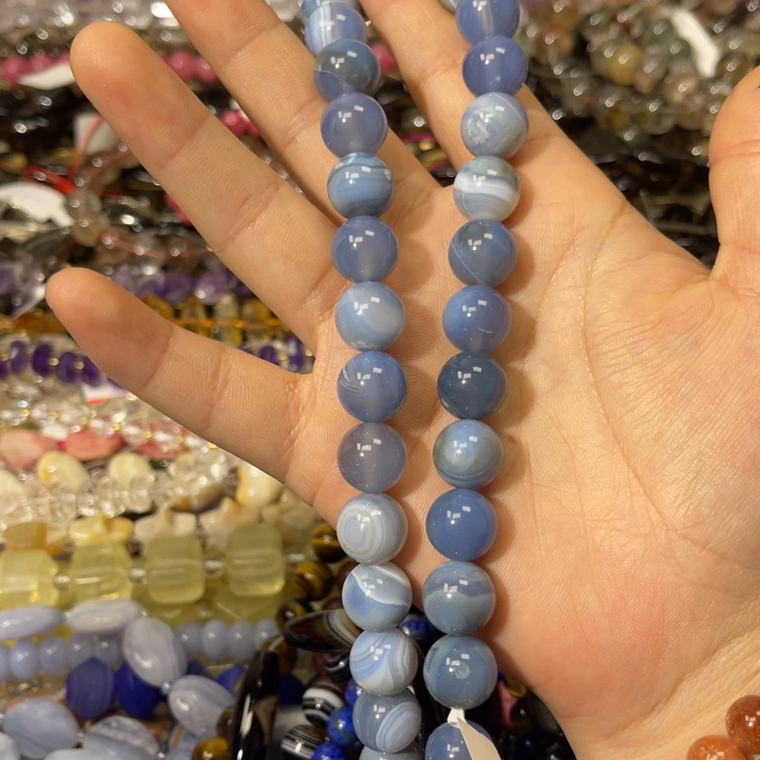 玛瑙/玉髓散珠蓝玛瑙卡12