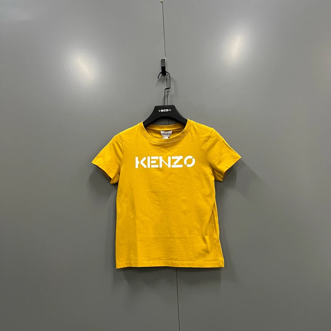 99新 KENZO/肯佐 z2 黄色印花logo短袖 S码/016186