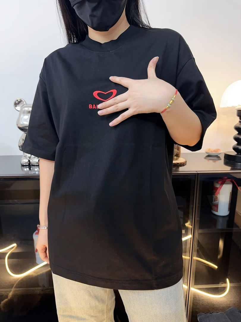 25SS七夕情人节限量款刺绣印花休闲男女同款T恤