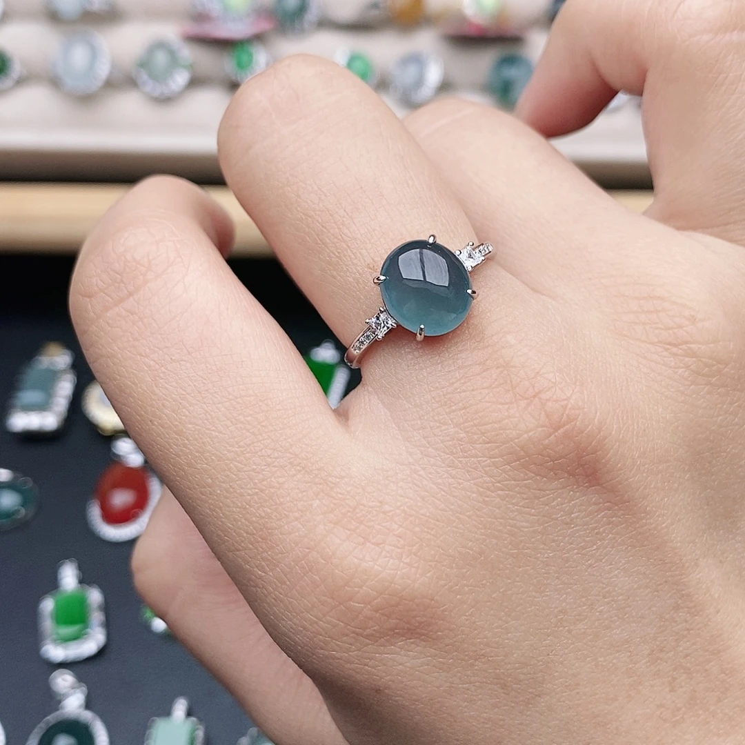 翡翠银S925镶嵌戒指