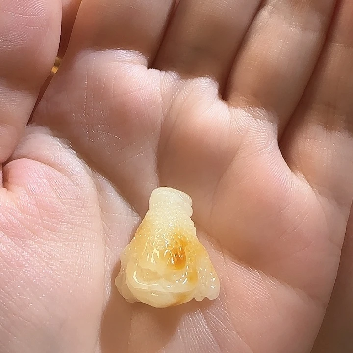 琥珀裸石未镶嵌小金蟾