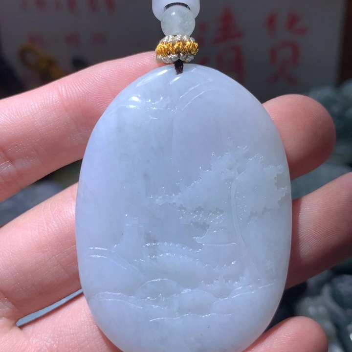 翡翠未镶嵌颈饰保真天然a货翡翠