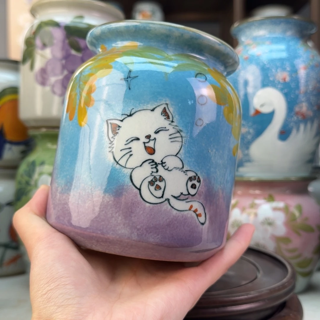 景德镇陶瓷手绘花瓶无孔