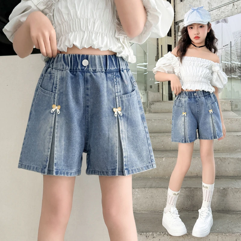 女童牛仔短裤夏季新款洋气儿童薄款裤子中大童外穿百搭短裙热裤潮