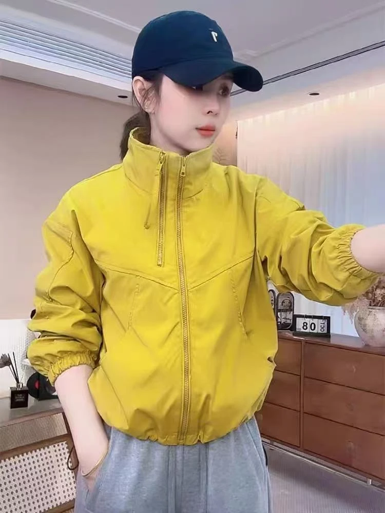 新款冲锋衣宽松短款春季春秋韩版显瘦立领夹克欧货休闲上衣薄款