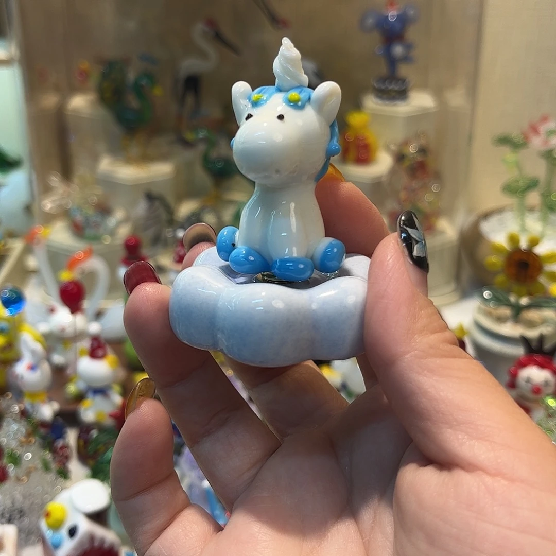 手工艺品琉璃旋转独角兽