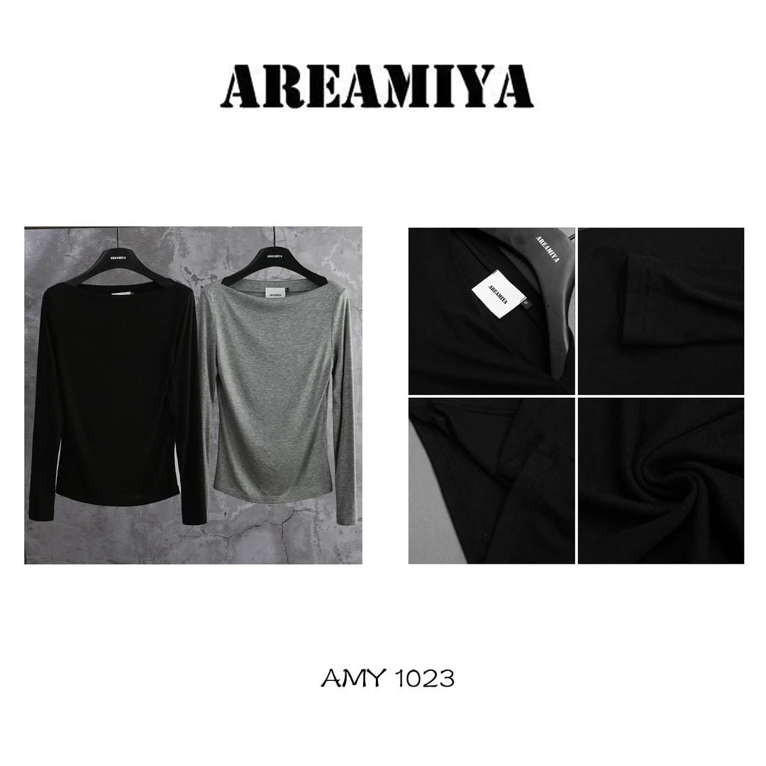 【鑫燃Kiki】舒展美一字领短款长袖打底AMY1023