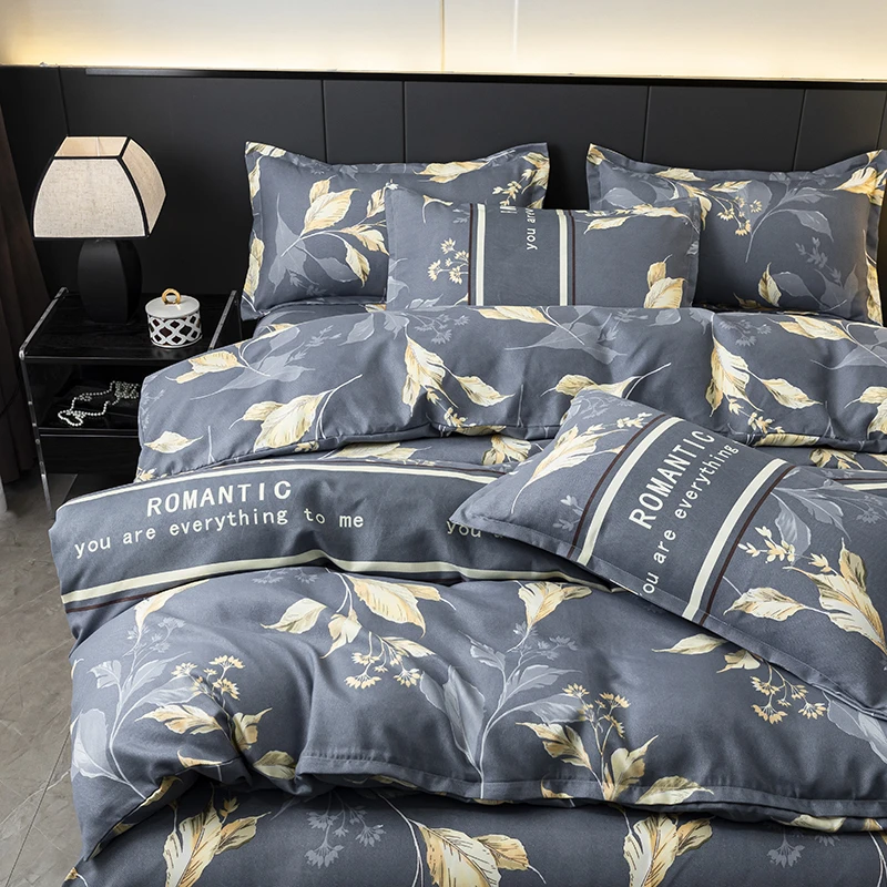 轻奢斜纹双人1.8米床四件套-镜中花