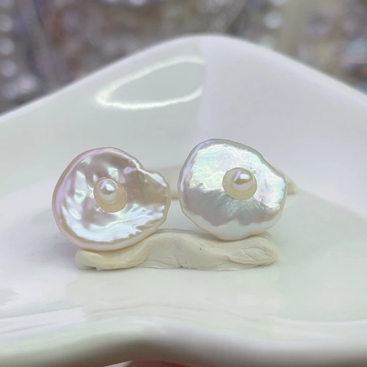 淡水珍珠耳饰银S925镶嵌