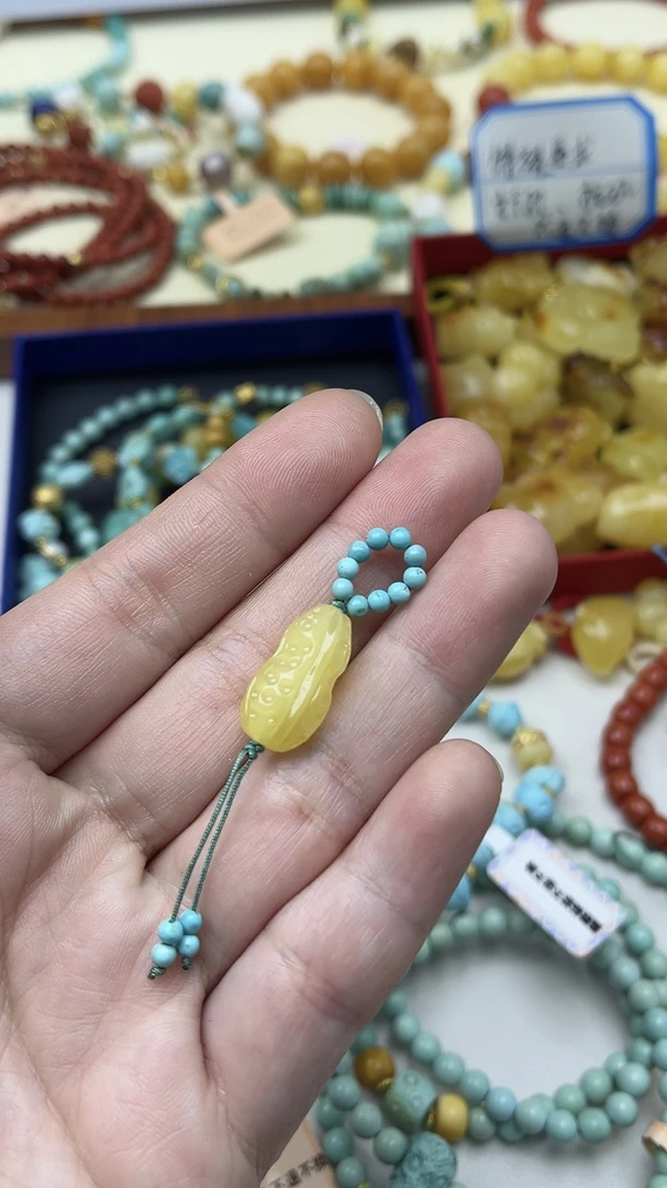 上新天然蜜蜡挂绳