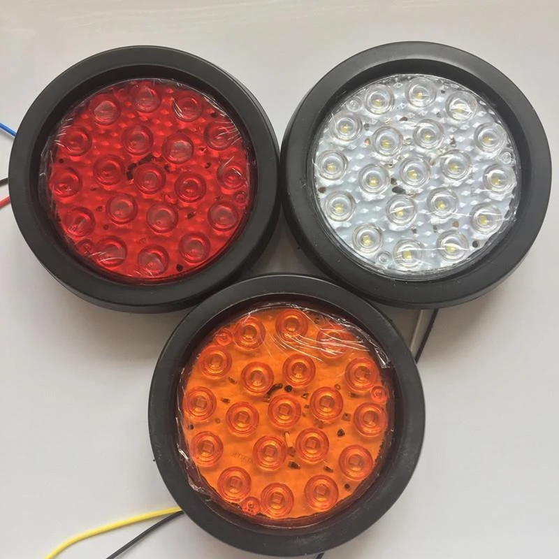 中集华骏挂车圆形后尾灯4寸单灯货车后尾灯拖挂车用led尾灯圆形