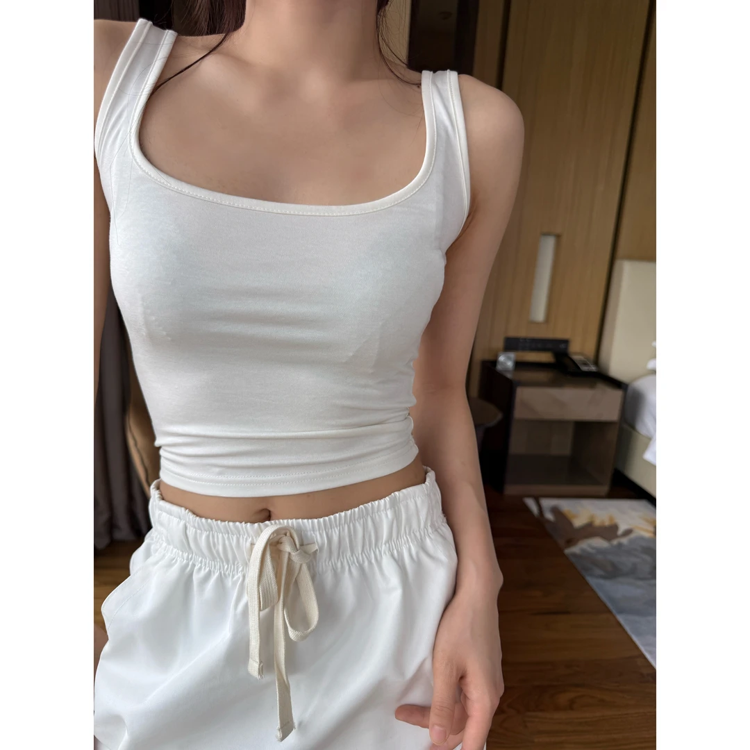 井迪儿【一一】36%莫代尔27%醋酸休闲百搭舒适宽肩带弹力内搭背心