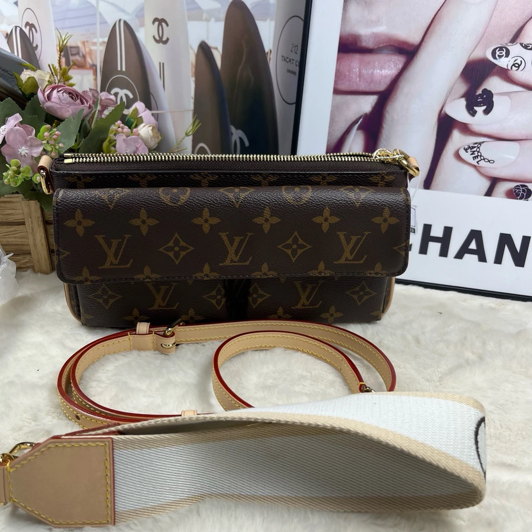 99新 LouisVuitton/路易威登 新款老花骆驼包（芯片）