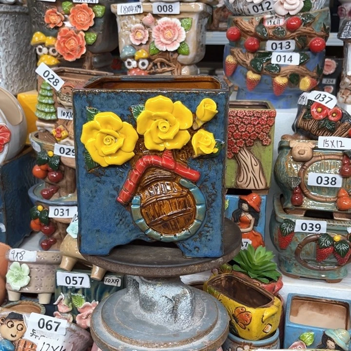 紫砂花盆粗陶材质多肉花盆