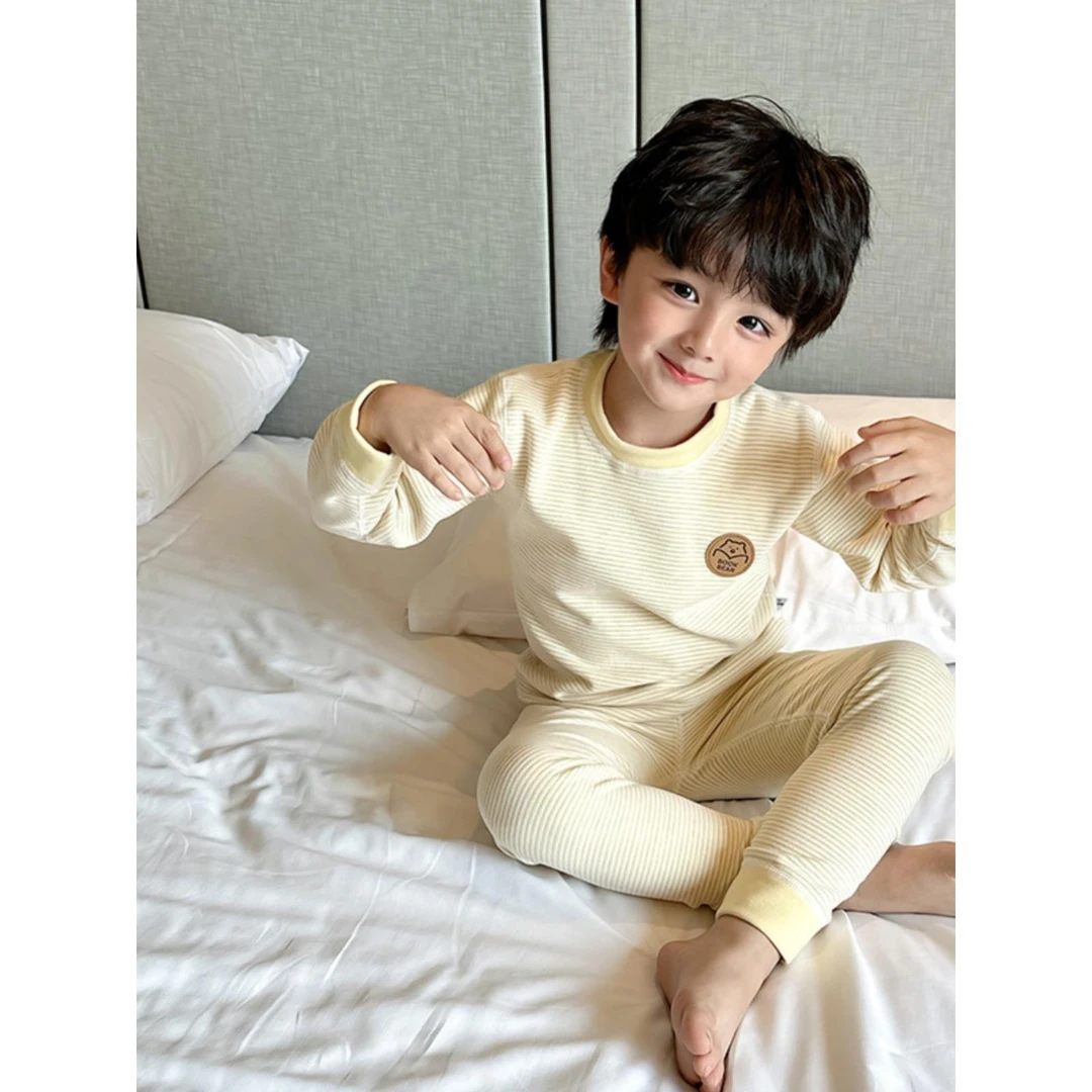 奥莱正品儿童保暖内衣套装蚕丝男童女童保暖衣打底秋衣秋裤中大童