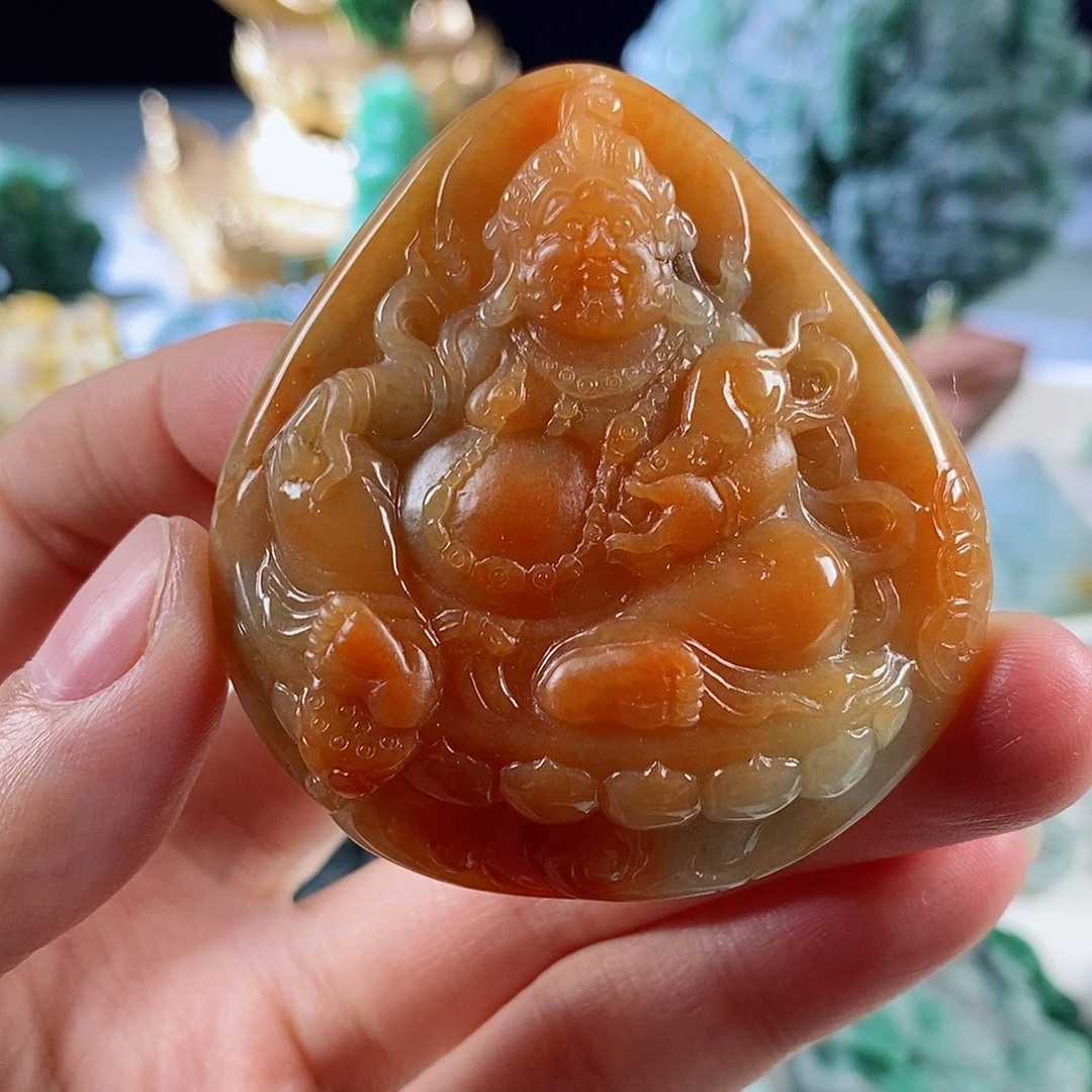 定制翡翠未镶嵌天然a货翡翠黄财神
