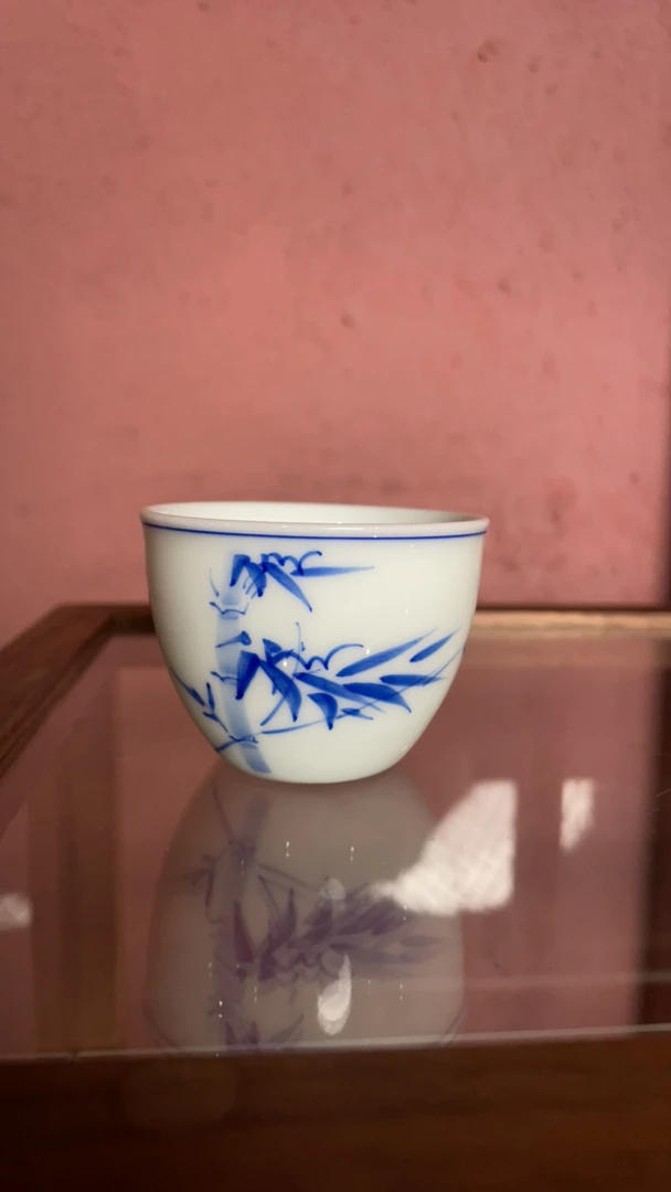 【百家笑谈孙建弘专属】【】釉下彩青花节节高升杯