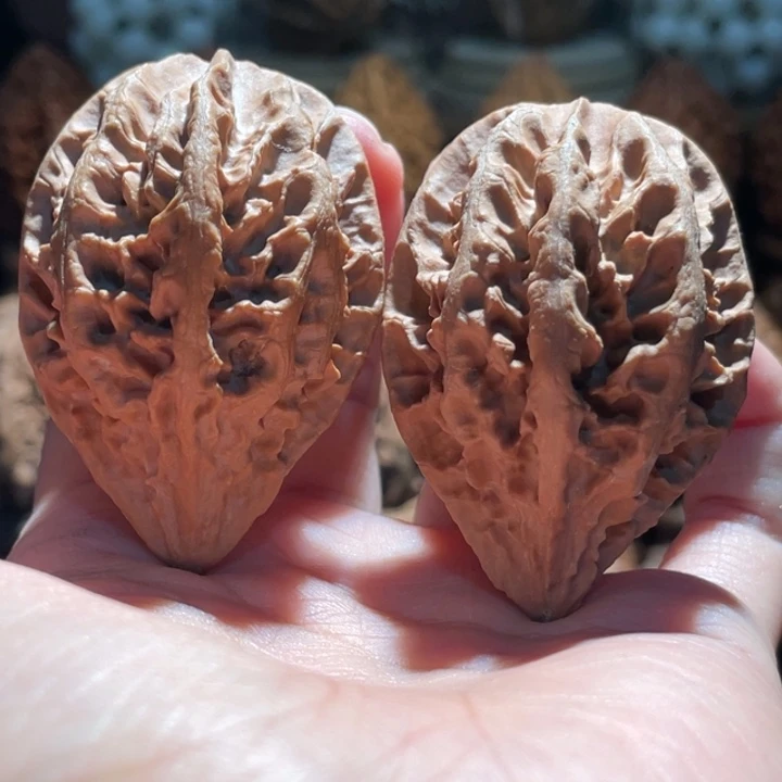 文玩核桃吊坠凹底龙脊40